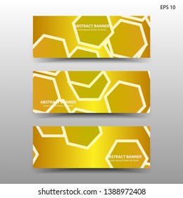 abstract hexagon background geometric with gold color for banner,web,flyer,brochure - vector