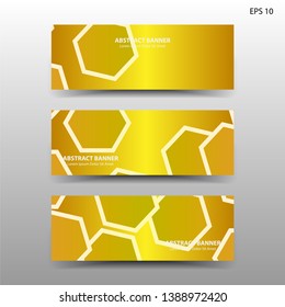 abstract hexagon background geometric with gold color for banner,web,flyer,brochure - vector