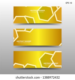 abstract hexagon background geometric with gold color for banner,web,flyer,brochure - vector