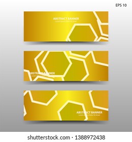 abstract hexagon background geometric with gold color for banner,web,flyer,brochure - vector