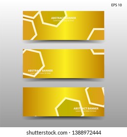 abstract hexagon background geometric with gold color for banner,web,flyer,brochure - vector