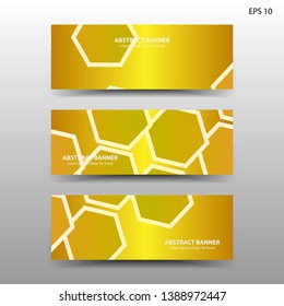 abstract hexagon background geometric with gold color for banner,web,flyer,brochure - vector
