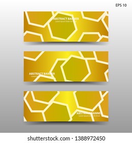 abstract hexagon background geometric with gold color for banner,web,flyer,brochure - vector