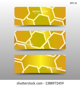 abstract hexagon background geometric with gold color for banner,web,flyer,brochure - vector