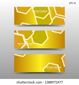 abstract hexagon background geometric with gold color for banner,web,flyer,brochure - vector