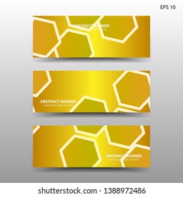 abstract hexagon background geometric with gold color for banner,web,flyer,brochure - vector