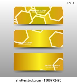 abstract hexagon background geometric with gold color for banner,web,flyer,brochure - vector