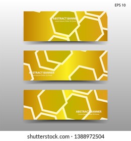 abstract hexagon background geometric with gold color for banner,web,flyer,brochure - vector