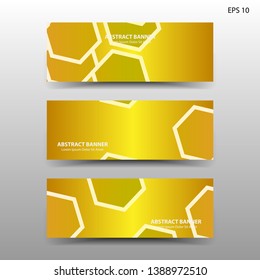 abstract hexagon background geometric with gold color for banner,web,flyer,brochure - vector