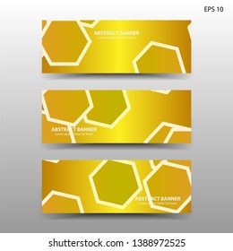 abstract hexagon background geometric with gold color for banner,web,flyer,brochure - vector