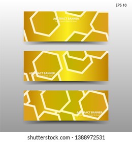 abstract hexagon background geometric with gold color for banner,web,flyer,brochure - vector