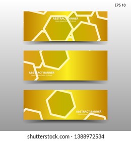 abstract hexagon background geometric with gold color for banner,web,flyer,brochure - vector