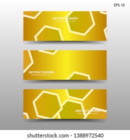 abstract hexagon background geometric with gold color for banner,web,flyer,brochure - vector