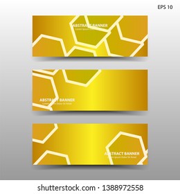 abstract hexagon background geometric with gold color for banner,web,flyer,brochure - vector