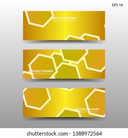 abstract hexagon background geometric with gold color for banner,web,flyer,brochure - vector