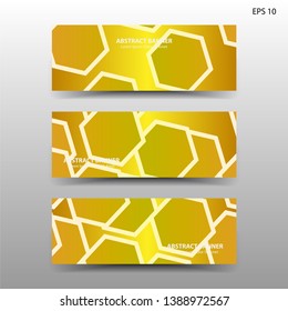 abstract hexagon background geometric with gold color for banner,web,flyer,brochure - vector