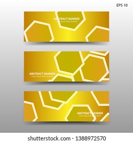 abstract hexagon background geometric with gold color for banner,web,flyer,brochure - vector