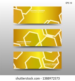 abstract hexagon background geometric with gold color for banner,web,flyer,brochure - vector