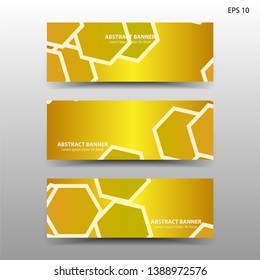 abstract hexagon background geometric with gold color for banner,web,flyer,brochure - vector
