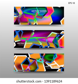abstract hexagon background geometric with gradient color for banner,web,flyer,brochure - vector