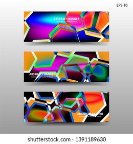 abstract hexagon background geometric with gradient color for banner,web,flyer,brochure - vector