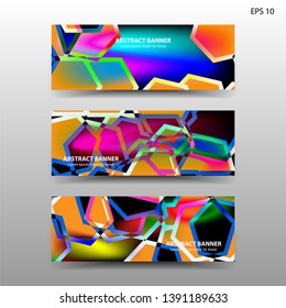 abstract hexagon background geometric with gradient color for banner,web,flyer,brochure - vector