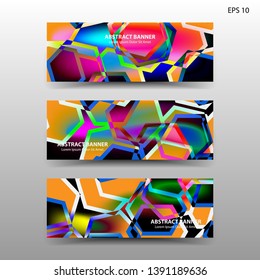 abstract hexagon background geometric with gradient color for banner,web,flyer,brochure - vector