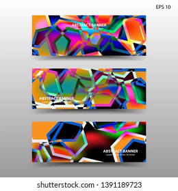abstract hexagon background geometric with gradient color for banner,web,flyer,brochure - vector
