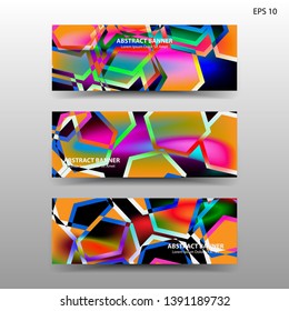 abstract hexagon background geometric with gradient color for banner,web,flyer,brochure - vector