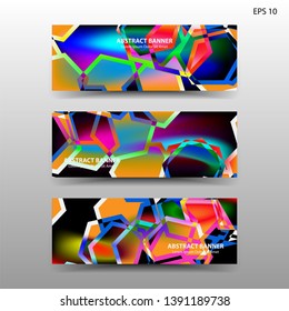 abstract hexagon background geometric with gradient color for banner,web,flyer,brochure - vector
