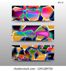 abstract hexagon background geometric with gradient color for banner,web,flyer,brochure - vector