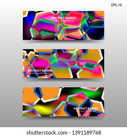 abstract hexagon background geometric with gradient color for banner,web,flyer,brochure - vector