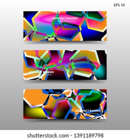 abstract hexagon background geometric with gradient color for banner,web,flyer,brochure - vector