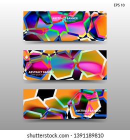 abstract hexagon background geometric with gradient color for banner,web,flyer,brochure - vector