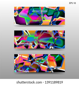 abstract hexagon background geometric with gradient color for banner,web,flyer,brochure - vector