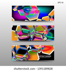 abstract hexagon background geometric with gradient color for banner,web,flyer,brochure - vector