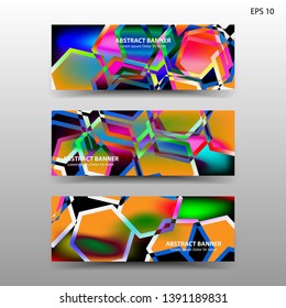 abstract hexagon background geometric with gradient color for banner,web,flyer,brochure - vector