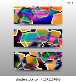 abstract hexagon background geometric with gradient color for banner,web,flyer,brochure - vector