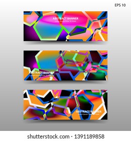 abstract hexagon background geometric with gradient color for banner,web,flyer,brochure - vector
