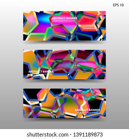 abstract hexagon background geometric with gradient color for banner,web,flyer,brochure - vector