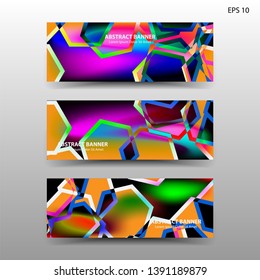abstract hexagon background geometric with gradient color for banner,web,flyer,brochure - vector