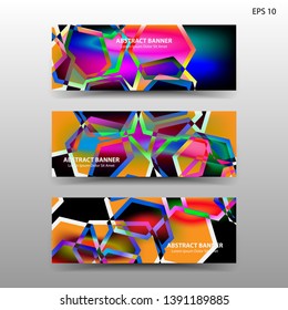 abstract hexagon background geometric with gradient color for banner,web,flyer,brochure - vector