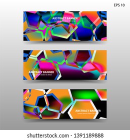 abstract hexagon background geometric with gradient color for banner,web,flyer,brochure - vector