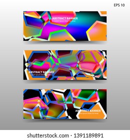 abstract hexagon background geometric with gradient color for banner,web,flyer,brochure - vector