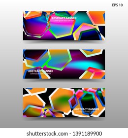 abstract hexagon background geometric with gradient color for banner,web,flyer,brochure - vector
