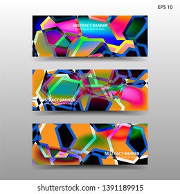 abstract hexagon background geometric with gradient color for banner,web,flyer,brochure - vector