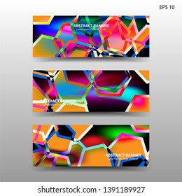 abstract hexagon background geometric with gradient color for banner,web,flyer,brochure - vector