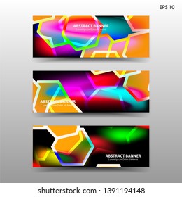 abstract hexagon background geometric with gradient color for banner,web,flyer,brochure - vector