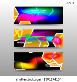 abstract hexagon background geometric with gradient color for banner,web,flyer,brochure - vector