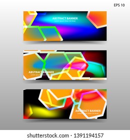 abstract hexagon background geometric with gradient color for banner,web,flyer,brochure - vector